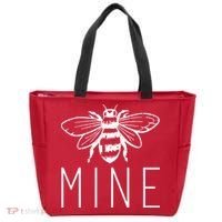 BEE MINE Bumblebee Cute Retro Valentine's Day Funny Tote Bag thumb 0