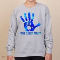 Blue Messy Bun Black  Child Abuse Prevention Awareness Women's Sweatshirt thumb 0