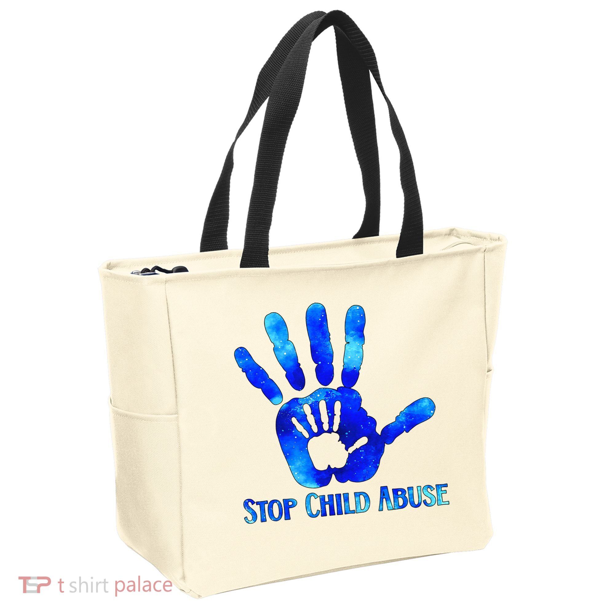 Blue Messy Bun Black  Child Abuse Prevention Awareness Tote Bag