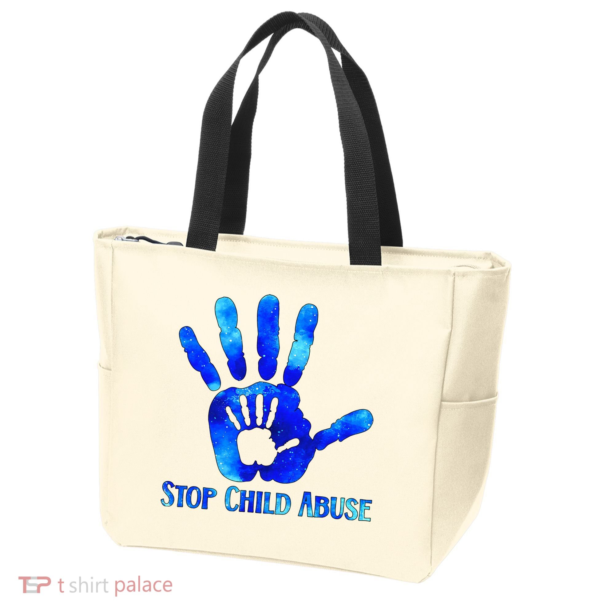 Blue Messy Bun Black  Child Abuse Prevention Awareness Tote Bag