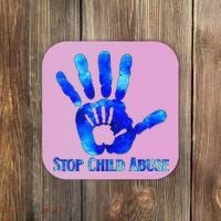 Blue Messy Bun Black  Child Abuse Prevention Awareness Coaster thumb 0