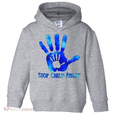 Blue Messy Bun Black  Child Abuse Prevention Awareness Toddler Hoodie