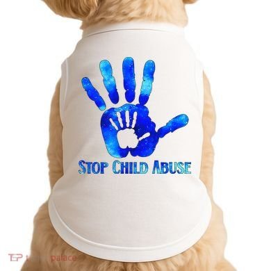 Blue Messy Bun Black  Child Abuse Prevention Awareness Doggie Tank