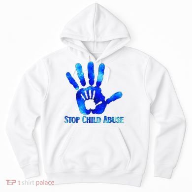 Blue Messy Bun Black  Child Abuse Prevention Awareness Hoodie