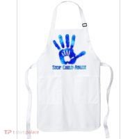 Blue Messy Bun Black  Child Abuse Prevention Awareness Apron thumb 0