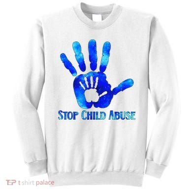 Blue Messy Bun Black  Child Abuse Prevention Awareness Sweatshirt