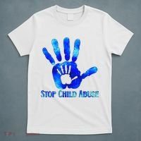 Blue Messy Bun Black  Child Abuse Prevention Awareness T-Shirt thumb 5