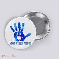 Blue Messy Bun Black  Child Abuse Prevention Awareness Button thumb 0