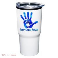 Blue Messy Bun Black  Child Abuse Prevention Awareness Tumbler thumb 0