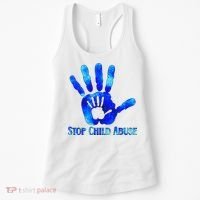 Blue Messy Bun Black  Child Abuse Prevention Awareness Women's Tank Top thumb 0