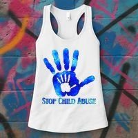 Blue Messy Bun Black  Child Abuse Prevention Awareness Women's Tank Top thumb 3