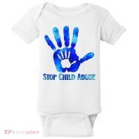 Blue Messy Bun Black  Child Abuse Prevention Awareness Baby Bodysuit thumb 0