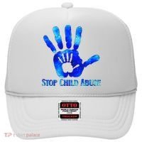 Blue Messy Bun Black  Child Abuse Prevention Awareness Hat thumb 0