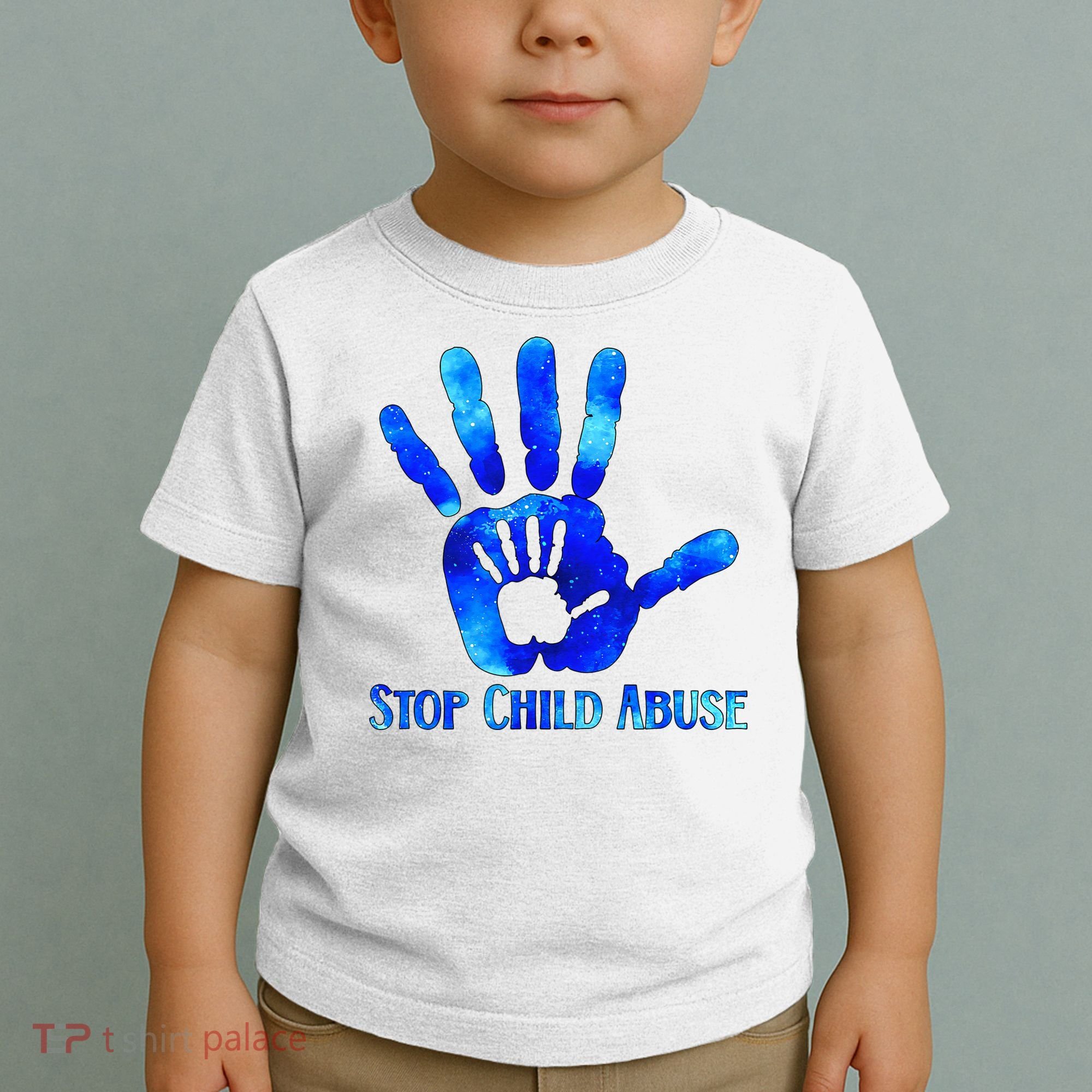 Blue Messy Bun Black  Child Abuse Prevention Awareness Toddler T-Shirt