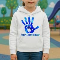 Blue Messy Bun Black  Child Abuse Prevention Awareness Kids Hoodie thumb 3