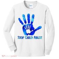 Blue Messy Bun Black  Child Abuse Prevention Awareness Kids Long Sleeve Shirt thumb 0