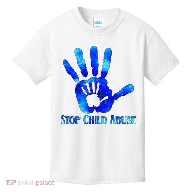 Blue Messy Bun Black  Child Abuse Prevention Awareness Kids T-Shirt