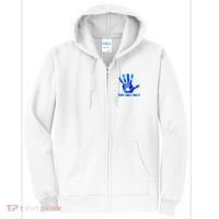 Blue Messy Bun Black  Child Abuse Prevention Awareness Full Zip Hoodie thumb 0