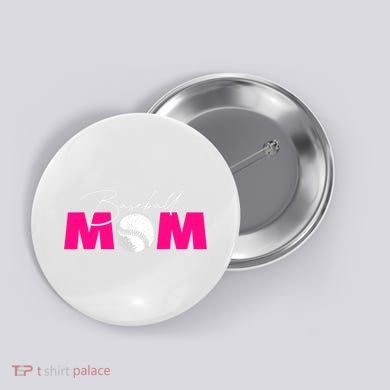 Baseball Mom Button