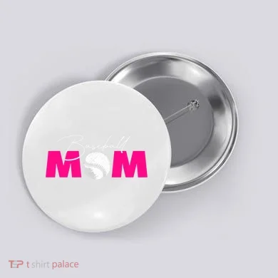 Baseball Mom Button