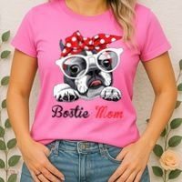 Bostie Mom Boston Terrier Dogs Lovers Funny Women's T-Shirt thumb 2