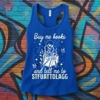 Buy Me Books And Tell Me To STFUATTDLAGG Skeleton Book Lover Women's Tank Top thumb 3