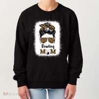 Bowling Mom Bleached Leopard Cheetah Print Mama Funny Cool Gift Women's Sweatshirt thumb 0