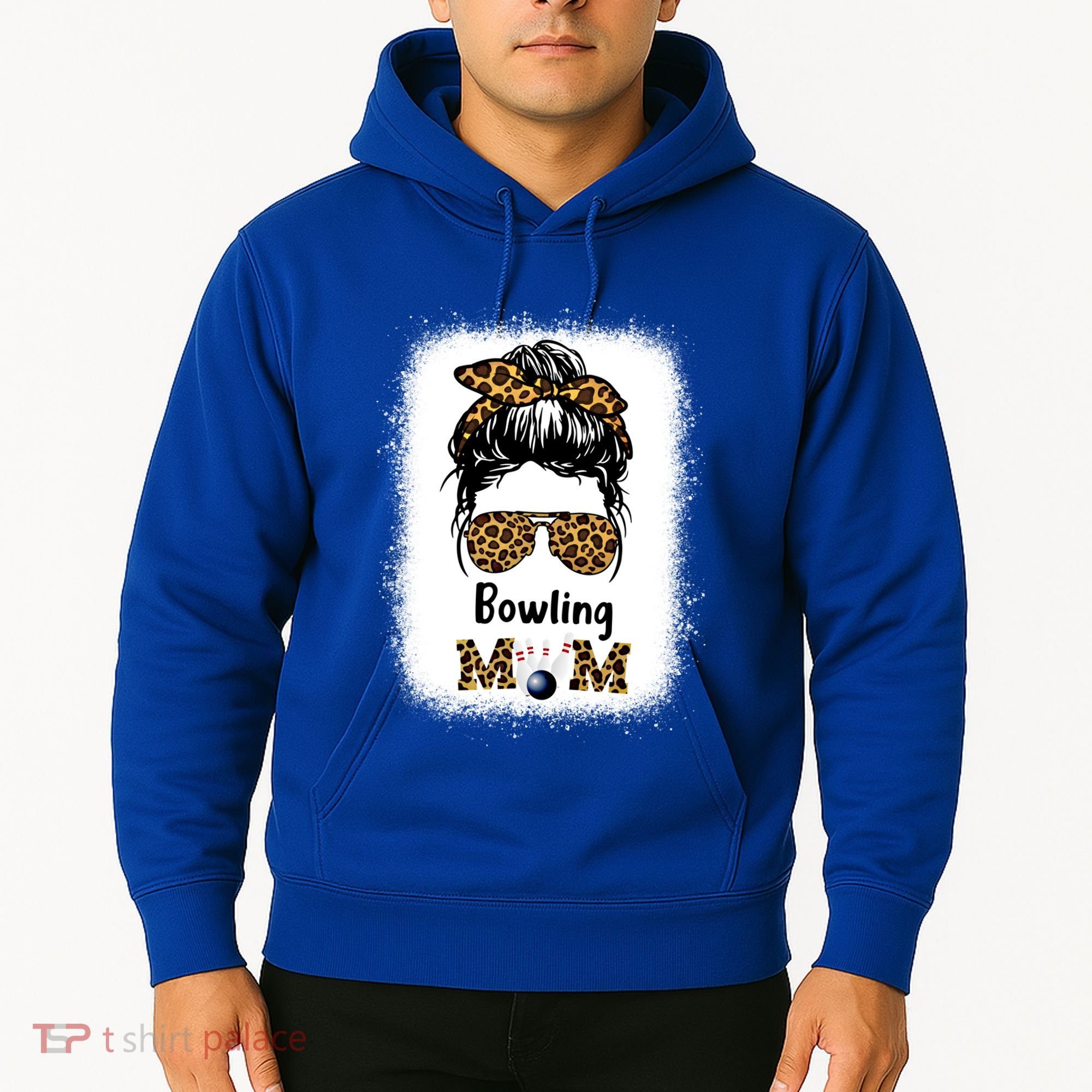Bowling Mom Bleached Leopard Cheetah Print Mama Funny Cool Gift Hoodie