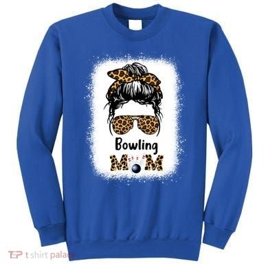 Bowling Mom Bleached Leopard Cheetah Print Mama Funny Cool Gift Sweatshirt