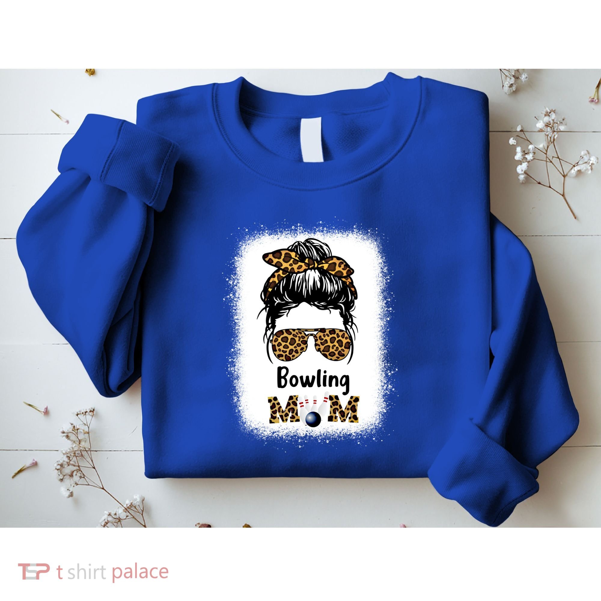 Bowling Mom Bleached Leopard Cheetah Print Mama Funny Cool Gift Sweatshirt