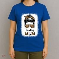 Bowling Mom Bleached Leopard Cheetah Print Mama Funny Cool Gift T-Shirt thumb 4