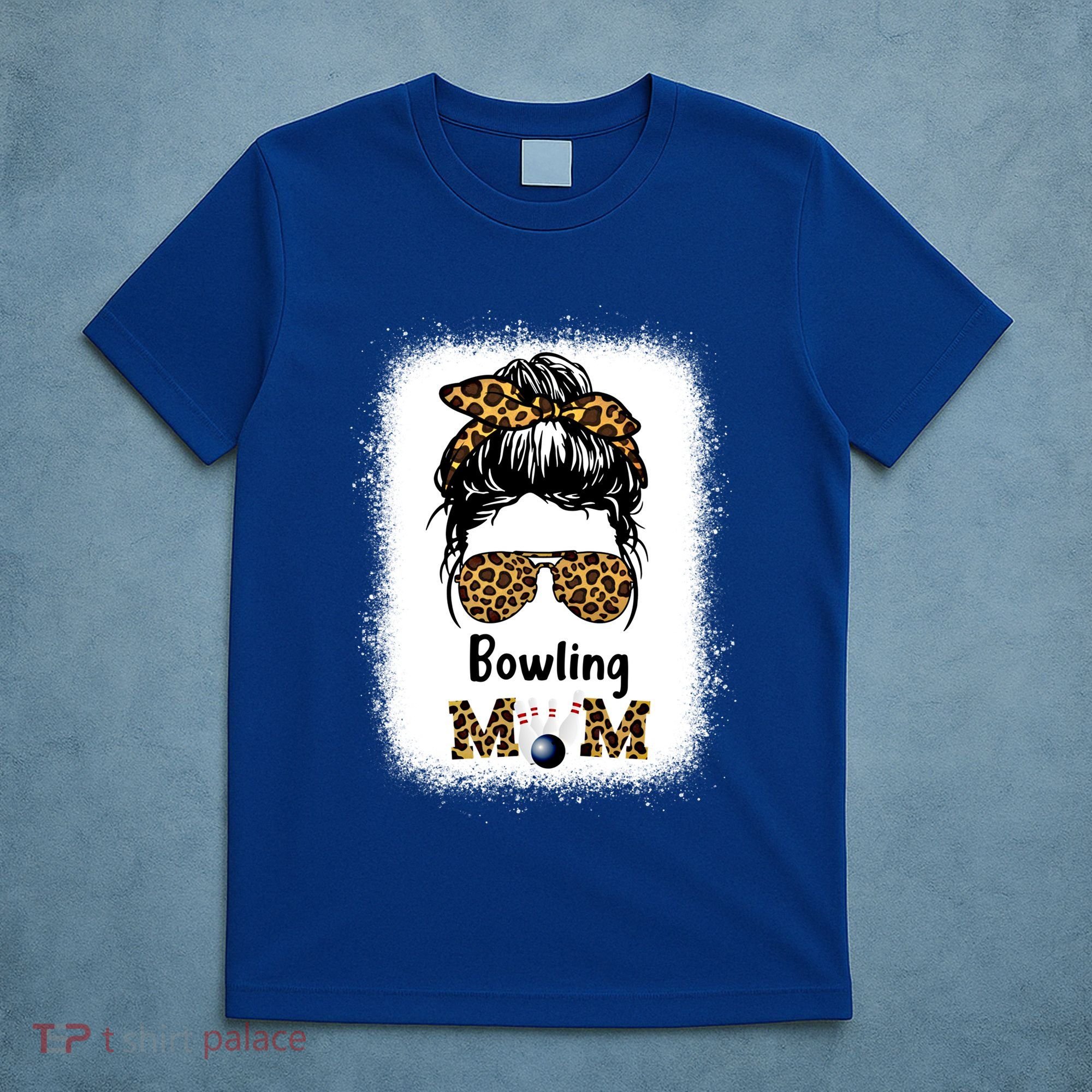 Bowling Mom Bleached Leopard Cheetah Print Mama Funny Cool Gift T-Shirt