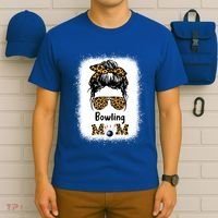Bowling Mom Bleached Leopard Cheetah Print Mama Funny Cool Gift T-Shirt thumb 6
