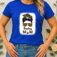 Bowling Mom Bleached Leopard Cheetah Print Mama Funny Cool Gift Women's T-Shirt thumb 2