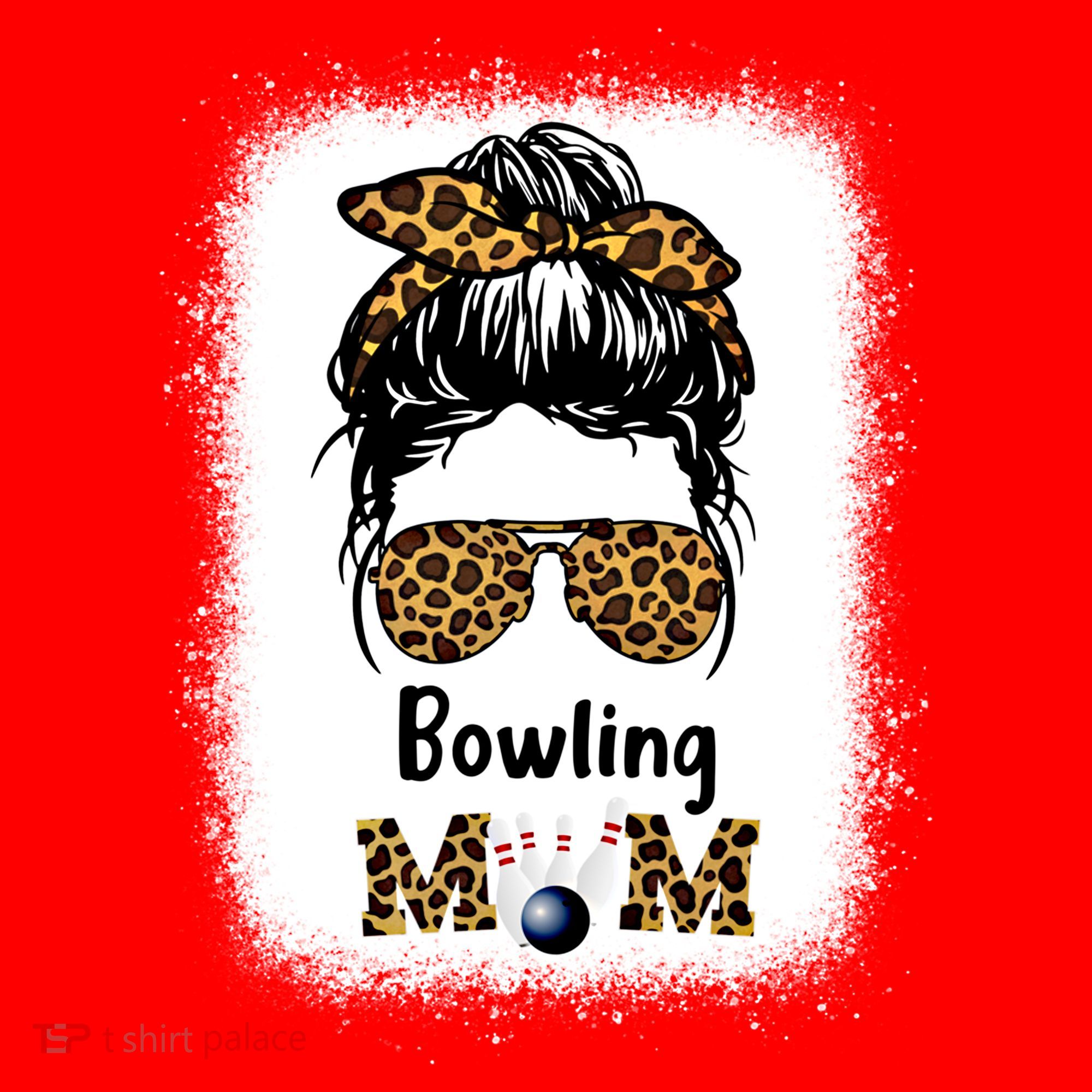 Bowling Mom Bleached Leopard Cheetah Print Mama Funny Cool Gift Santa Hat