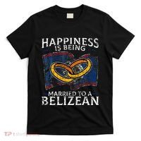 Belizean Marriage Belize Married Flag Wedded Culture T-Shirt thumb 0