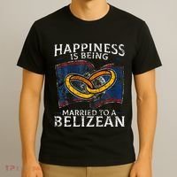 Belizean Marriage Belize Married Flag Wedded Culture T-Shirt thumb 3