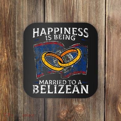 Belizean Marriage Belize Married Flag Wedded Culture Coaster