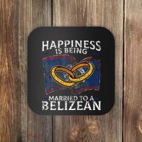 Belizean Marriage Belize Married Flag Wedded Culture Coaster thumb 0