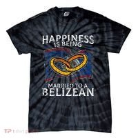Belizean Marriage Belize Married Flag Wedded Culture Tie-Dye T-Shirt thumb 0