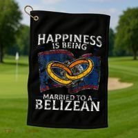 Belizean Marriage Belize Married Flag Wedded Culture Golf Towel thumb 1