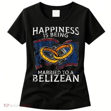 Belizean Marriage Belize Married Flag Wedded Culture Women's T-Shirt
