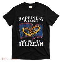 Belizean Marriage Belize Married Flag Wedded Culture T-Shirt thumb 0