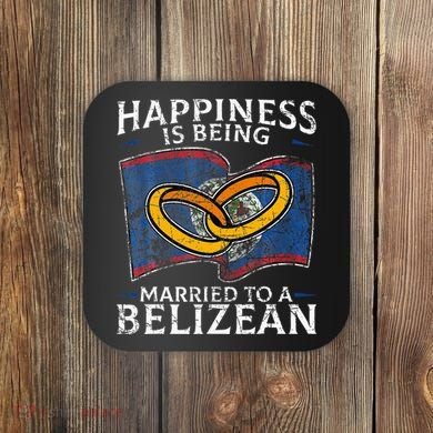 Belizean Marriage Belize Married Flag Wedded Culture Coaster
