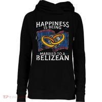 Belizean Marriage Belize Married Flag Wedded Culture Womens Funnel Neck Pullover Hood thumb 0