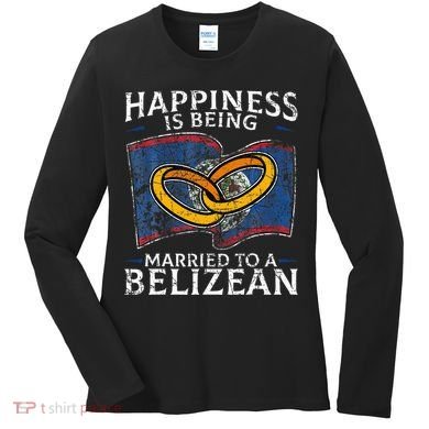 Belizean Marriage Belize Married Flag Wedded Culture Women's Long Sleeve Shirt