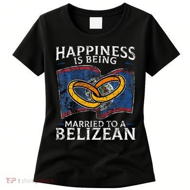 Belizean Marriage Belize Married Flag Wedded Culture Women's T-Shirt