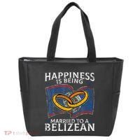 Belizean Marriage Belize Married Flag Wedded Culture Tote Bag thumb 0