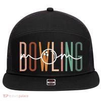 Bowling Mom Bowling Mama Cute Mom Life Bowling 7 Panel Mesh Trucker Snapback Hat thumb 0