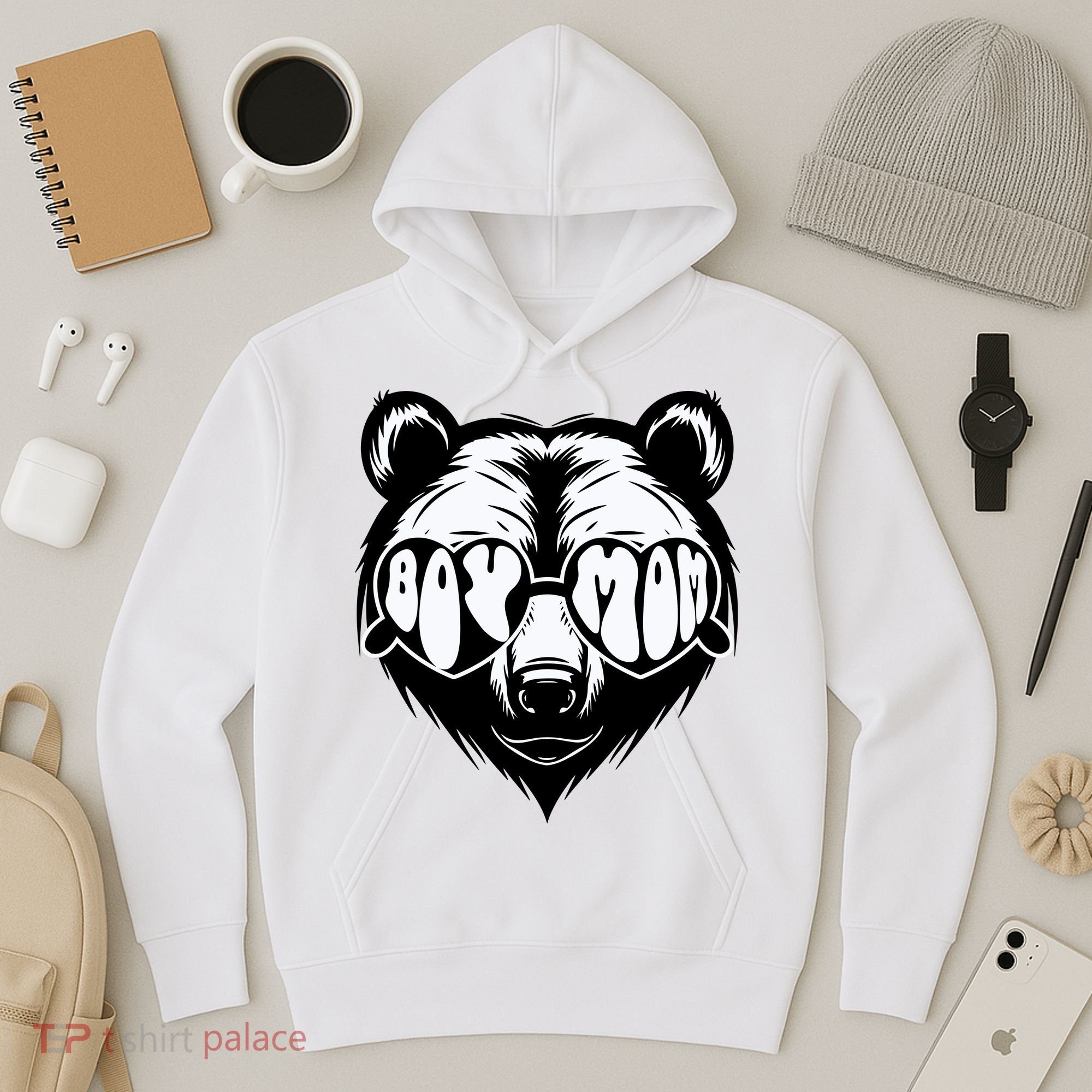 Boy Mom Bear Mothers Day Cool Gifts Hoodie